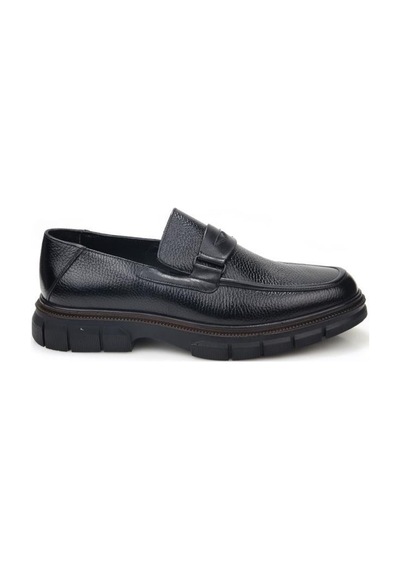 Pisagor Ps-3107 Erkek Hakiki Deri Loafer Ayakkabı Siyah