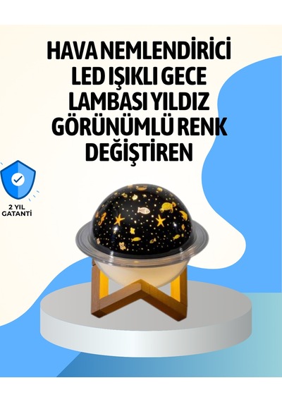 Ilkeshop Projektör Işıklı Ve Aromaterapi Destekli Tnabilir Nemlendirici Cihaz Usb Bağlantılı