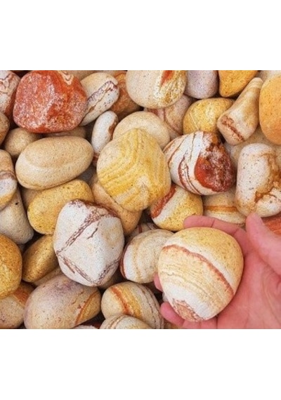DOLOMİT TAŞI SARI ÇİZGİLİ 4-6 cm 5 KG DOĞAL DEKORASYON TAŞI