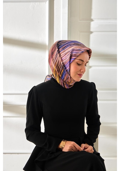 Silk Home Twill İpek Eşarp 11484-23 Siyah, Saks, Sarı, Pudra, Sarı, Yavruağzı