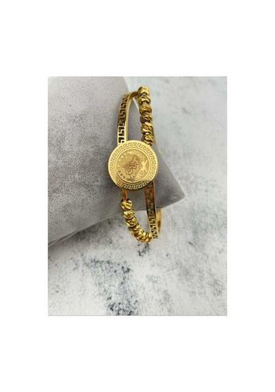 Tura Baskılı Çelik Kelepçe Bileklik Gold - 662199224 Gold