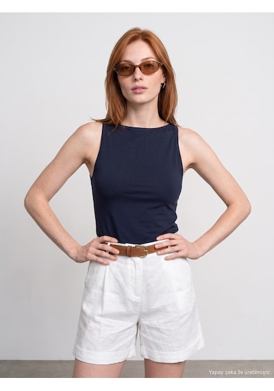 Dilvin 21048 Halter Yaka Top-k.lacivert