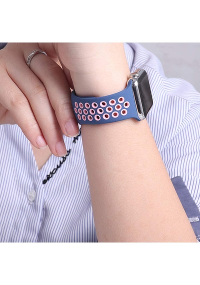 Microsonic Apple Uyumlu  Watch Se 40Mm Sport Band Kordon Pembe Beyaz