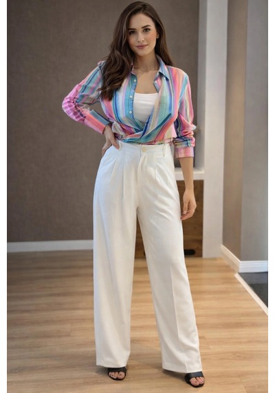 Meine Liebe Unterwäsche Softfit Lastikli Palazzo Beyaz