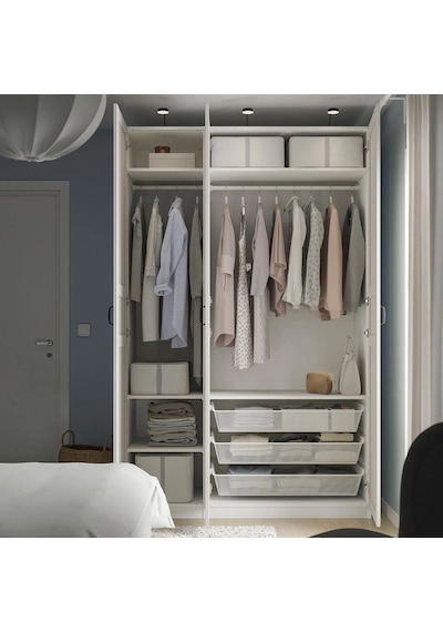 Ikea Beyaz Ferah Kapaklı Gardırop Beyaz-açık Bej