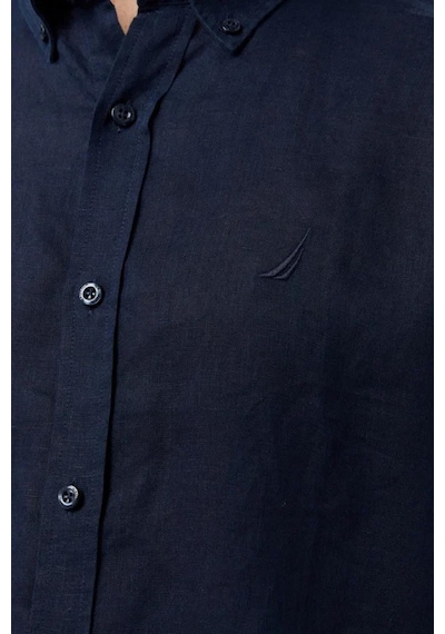 Nautica Erkek Lacivert Regular Fit Keten Gömlek-15328