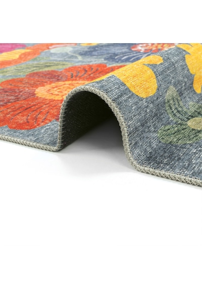 Cool Halı Coloris Çiçekli Renkli Halı Retro Floral Maximalist İnce Yazlık Dekoratif Genç Odası Halı