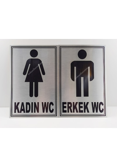 Kadın Erkek Çift Yönlendirme Wc Tabelası (460496263)