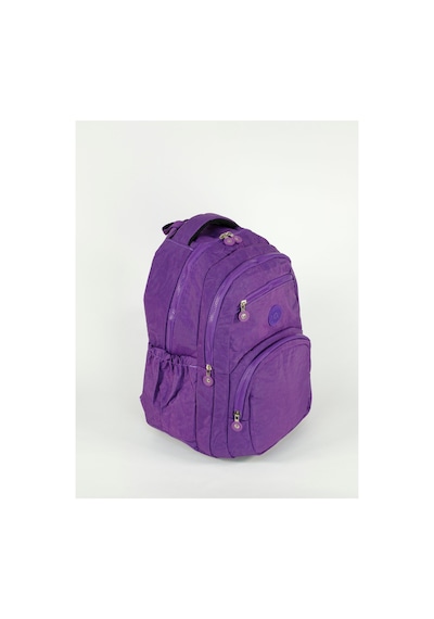 Unisex Su Geçirmez Çok Bölmeli Krinkıl Kumaş Okul Çantası Laptop Çantası Mor Mor