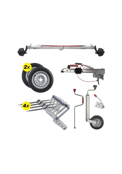 Al-ko 1000kg 1400mm Torsiyonlu Frenli Aks Dingil Seti