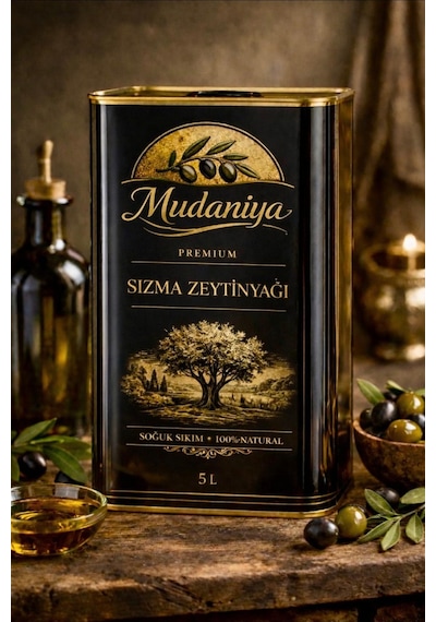 Mudaniya Natürel Soğuk Sıkım Sızma 5l 4800gr Zeytinyağı