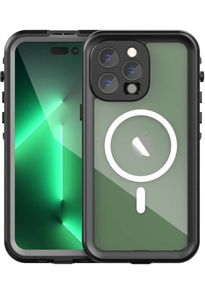 Apple Uyumlu iPhone 14 Pro Max Kılıf 1-1 Su Geçirmez Kılıf Siyah