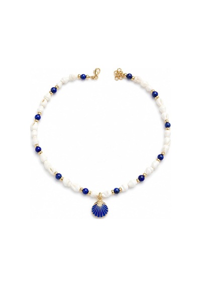 Lapis Lazuli Taşı Ve Deniz Kabuğu Yaz Kolyesi Çok Renkli