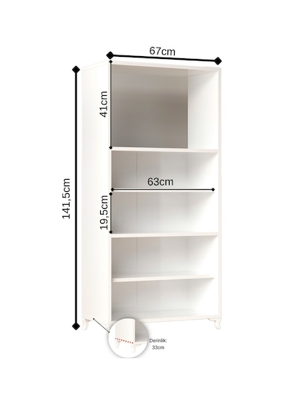 Ae-2065 Nergis Beyaz Çok Amaçlı Mutfak Dolabı&banyo Dolabı, 4 Kap