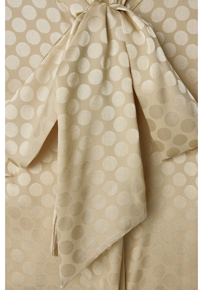 Sateen Puantiye Desenli Gömlek - Gold-137397 Altın