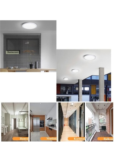 Şahnet 20w Ledli Glop Armatür 6400k Beyaz - Sıva Üstü Tavan Balkon Armatür Beyaz