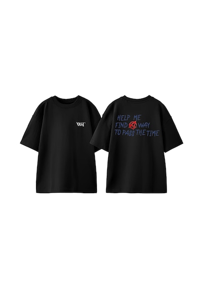 Thewert Lil Peep The Brightside Tasarım Sırt Baskılı Pamuk Siyah Oversize T-shirt