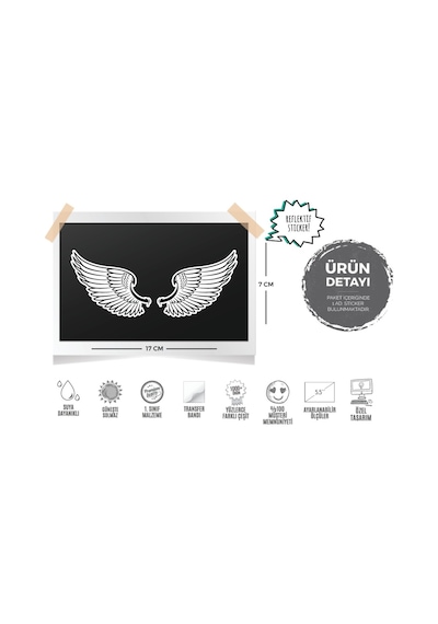 Bay Etiket Rfhlm45 Reflektif Melek Kanadi Sticker