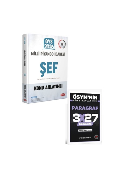 Data 2026 Gys Milli Piyango İdaresi Şef Konu Anlatımlı+ Evp Akademi Paragraf
