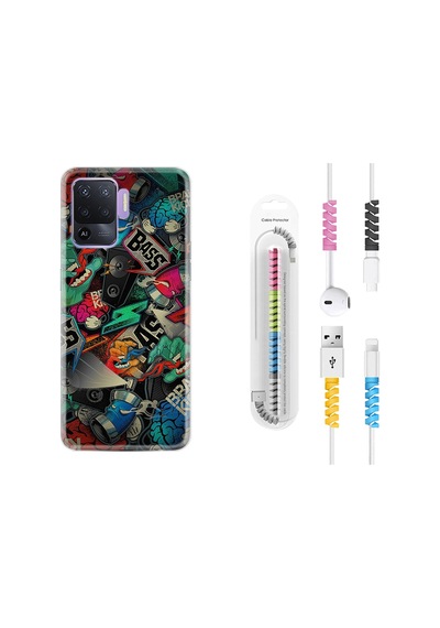 Oppo Reno 5 Lite Kılıf Kablo Koruyuculu Bass 1886