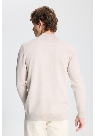 AC&Co / Altınyıldız Classics Erkek Bej Melanj Standart Fit Normal Kesim Yarım Balıkçı Yaka Triko Kazak Bej Melanj AC&Co / Altınyıldız Classics Erkek Bej Melanj Standart Fit Normal Kesim Yarım Balıkçı Yaka Triko Kazak Bej Melanj