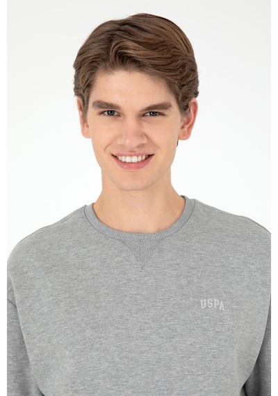 U.S. Polo Assn. Erkek Bisiklet Yaka Gri Melanj Basic Şardonlu Sweatshirt 50295148-VR086