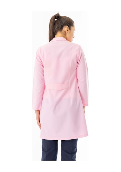 Spor Yaka Uzun Kol Kadın Personel Önlüğü Alpaka Kumaş Pembe Rnk111 Pembe