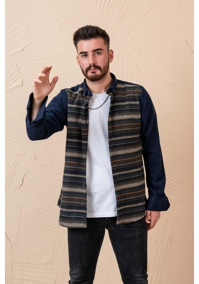 Advante Slimfit Parça Desenli Erkek Oduncu Gömlek (509437476)