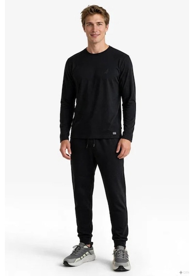 Nautica Erkek Siyah Regular Fit Uzun Kollu T-shirt-24200