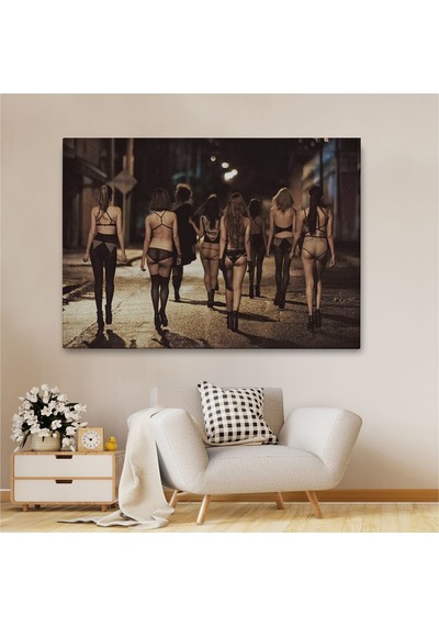 Es10 Özel Tasarım, Dekoratif BaskıSokak Kadınları Tablosu - Street Woman-6554 (70 x 100)