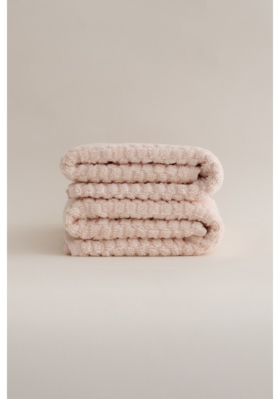 Ivory Somon Kabartma Dokulu Mikro Fiber %100 Pamuk 2li El Yüz Hav Somon