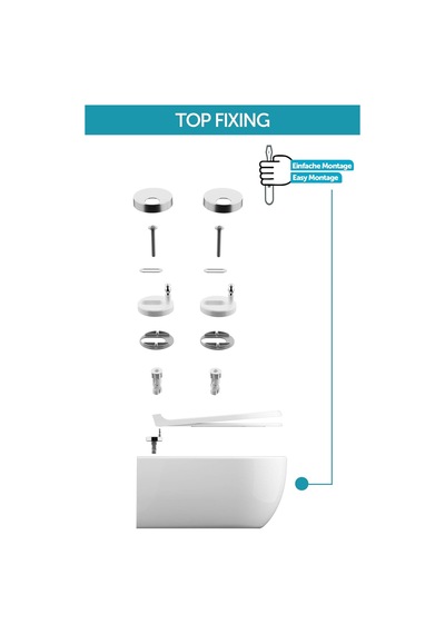 Aqua Bagno / Düz Klozet Kapağı Ve Klozet Kapağı, Otomatik Kapanma, Çıkarılabilir Klozet Kapağı D Şeklinde, Ev Diğer
