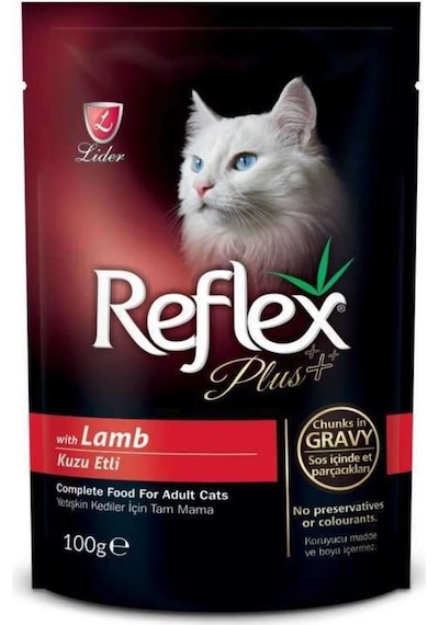 Reflex Plus Kuzu Etli Soslu Pouch Yetişkin Kedi Yaş Maması 100 G