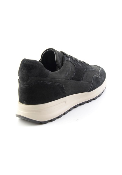Bambi Siyah Süet Hakiki Deri Erkek Sneaker E01789045302