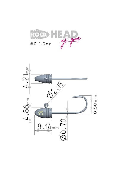 Fujin Rock-head Aji Game Jighead No:6 1gr