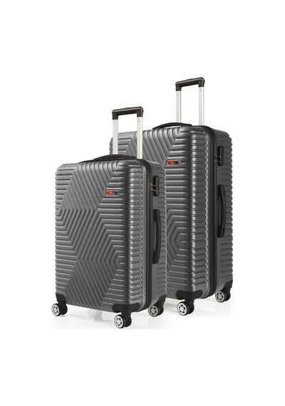 G&d Polo Suitcase Abs Orta Ve Büyük Boy Koyu Gri 2'li Valiz Seti 600.02-b Koyu Gri