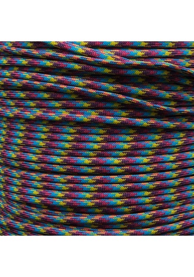 Mg Ropes Paracord İp 4 Mm Mor Mavi Sarı Desen No:67 10 Metre Çok Renkli