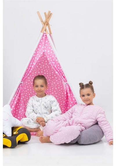 Cantoy Kız Erkek Çocuk Kalın Elyaf Dolgulu Premium Kalite 2.5 Tog Desenli Uyku Tulumu Ekru - Mavi