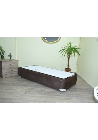 Baza TAY TÜY KAHVERENGİ Silin Kumaş Model Kapitone Metal Fırın Boya 100*200 Yatak El Yapım