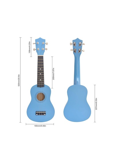 Soprano Açık Mavi Ukulele 54cm Kılıf Ve Pena