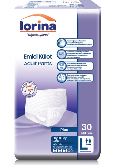 Lorina 6 Damla Emici Külot Büyük Boy L 30'Lu
