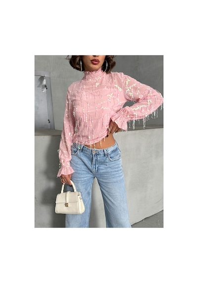 Verymoda Saçaklı Bluz F1851 Pembe