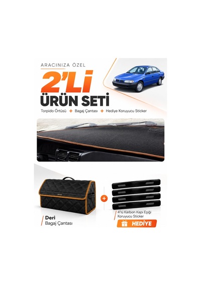 E-biz Toyota Carina E T190 Aırbaglı 1992-1997 Torpido + Deri Çanta - Siyah-kahverengi - To010