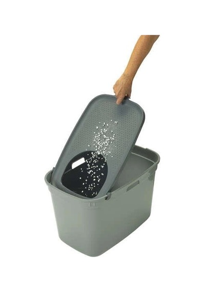 Moderna Top Cat Üstten Girişli Kapalı Kedi Tuvaleti 59cm Gri/açık Gri
