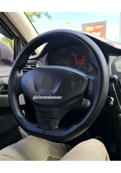 Citröen C- Eylsee Ve Peugeot 301 Uyumlu Dikmeli Direksiyon Kılıfı Siyah Ipli 38cm 11cm