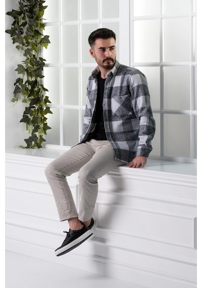 Dorss Slimfit Çift Cepli Ekoseli Erkek Oduncu Gömlek (516451181)