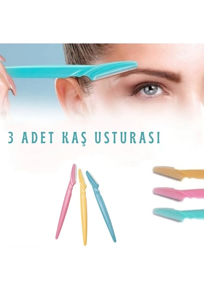 Tinkle Kaş Usturası 3'lü Set - Mükemmel Kaşlar İçin Hassas Ve Etkili Aracınız Diğer