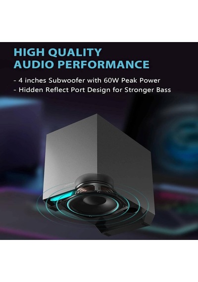 G1500 Max 2.1 Bilgisayar Hoparlör Sistemi, Subwoofer Line Out İle 60w Hecate Oyun Hoparlörleri, Rgb Işık, Bluetooth