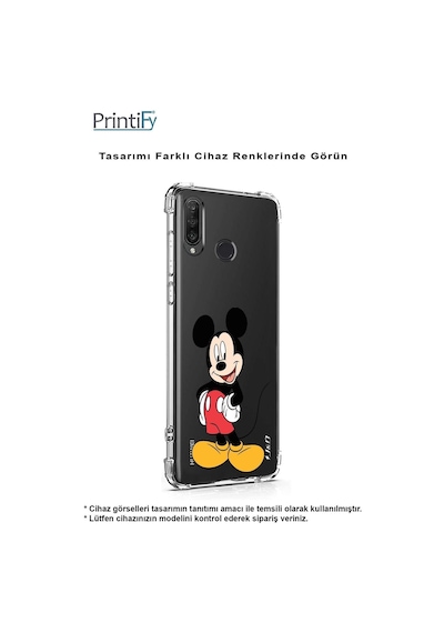 Samsung Galaxy Uyumlu S23 Plus Köşe Korumalı Antişok Kapak Mickey Mouse Tasarımlı Şeffaf Kılıf