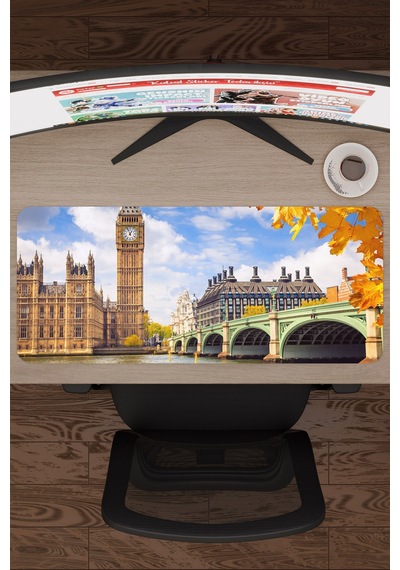 London Londra İngiltere 2 V1 70x30 Xl Gaming Kauçuk Kaymaz Taban Mouse Pad Fare Altlığı